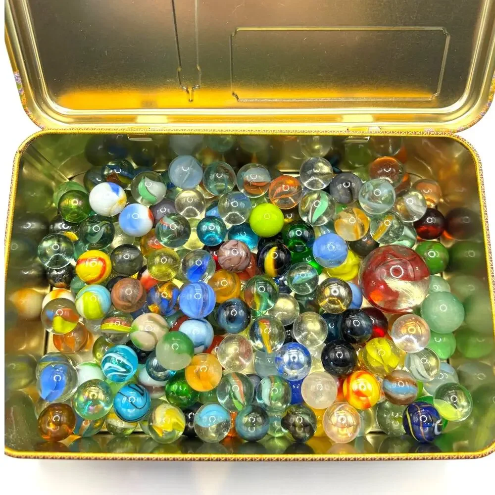 1.75 lbs Vintage Marbles with Possible, Akro, Vitro, Jabo